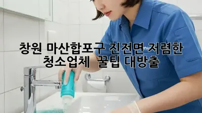 창원 마산합포구 진전면 저렴한 청소업체 ✨ 꿀팁 대방출!