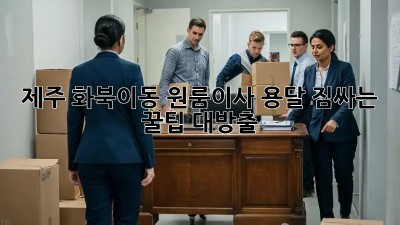 제주 화북이동 원룸이사 용달, 짐싸는 꿀팁 대방출! 🚚💨