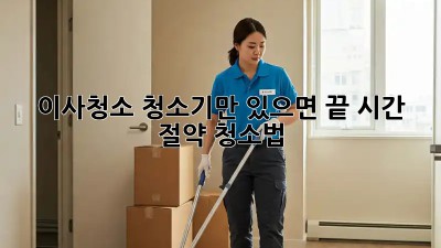 이사청소, 청소기만 있으면 끝! 시간 절약 청소법